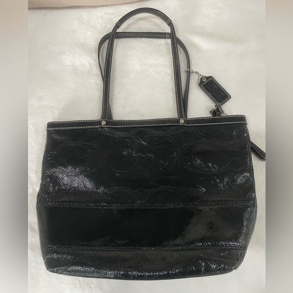 Coach Shimmering Black Women's Tote Bag - Picture 2 of 11